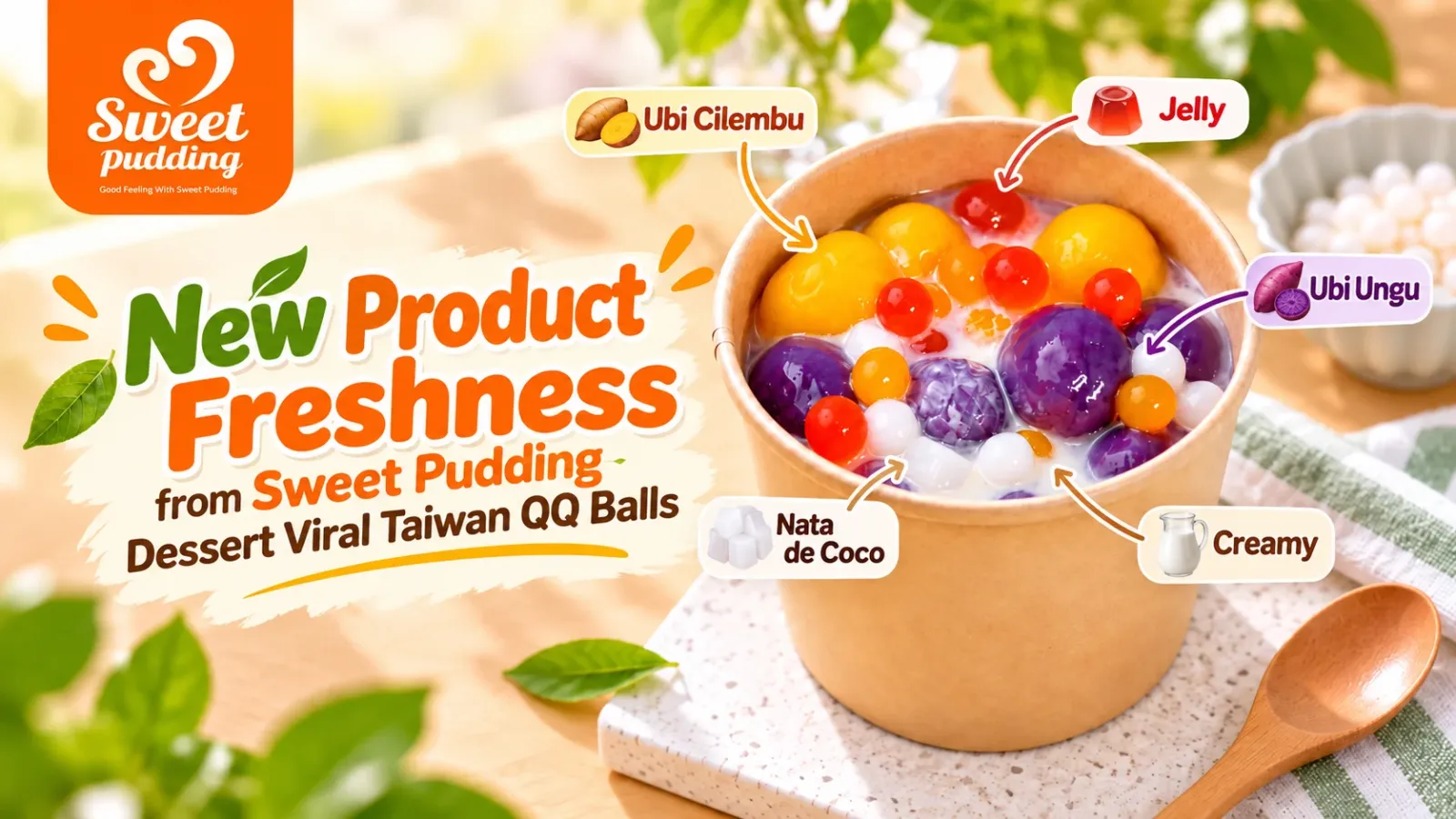 Sensasi Segar Taiwan QQ Balls Viral Dessert dari Sweet Pudding