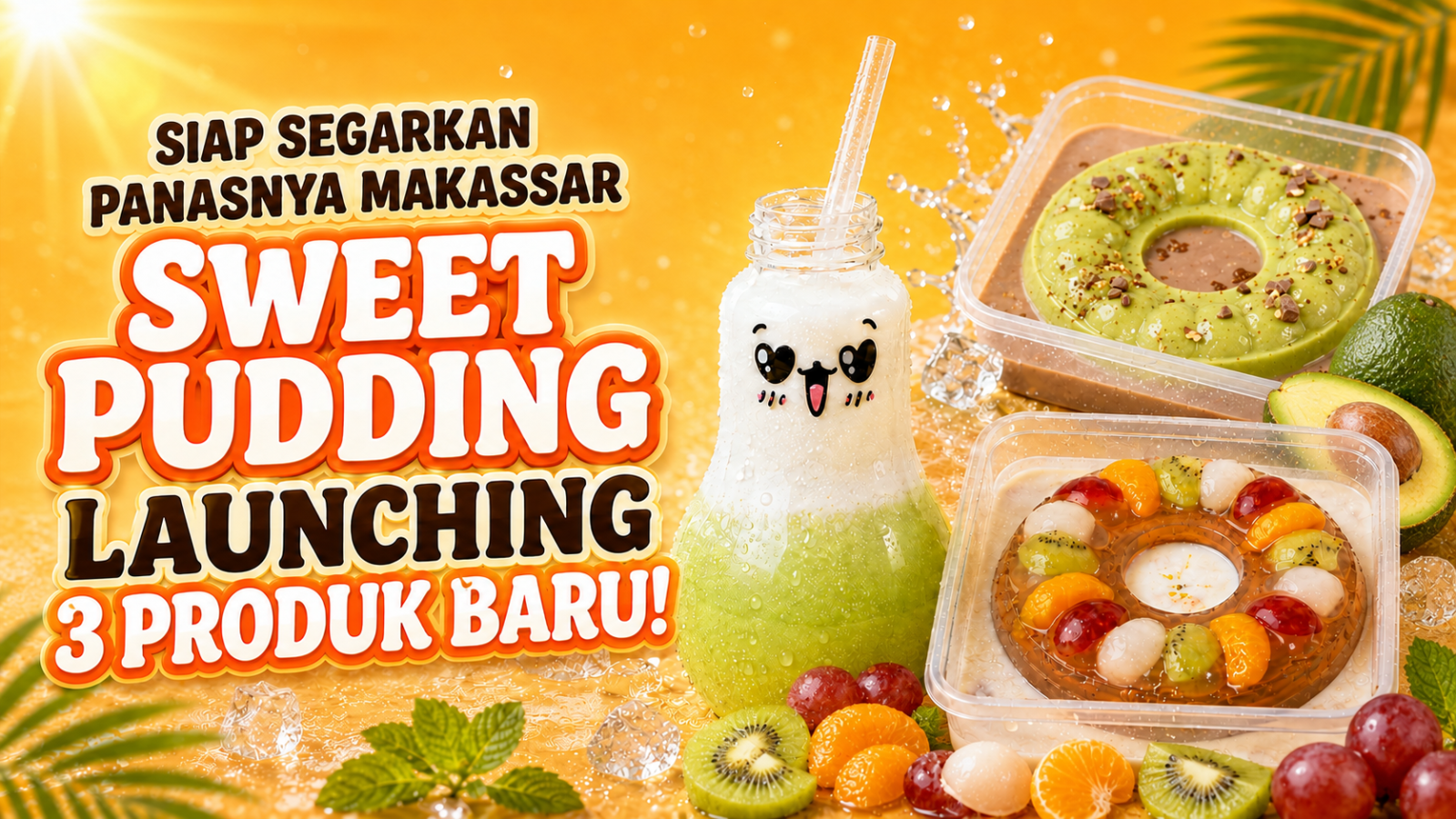Siap Segarkan Panasnya Makassar, Sweet Pudding Launching 3 Produk Baru!